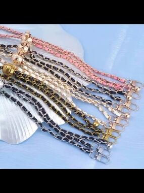 Adjustable Ball Bag Chain Metal Link Shoulder Bag Strap